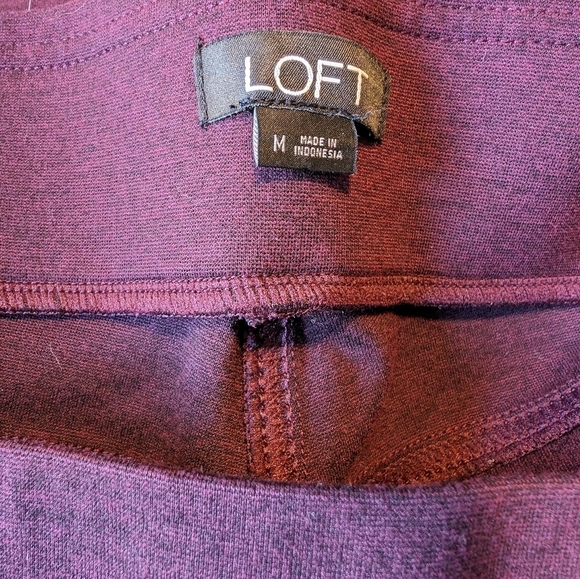 LOFT Leggings in Heathered Burgundy Seamed Ponte Size M - Picture 8 of 11